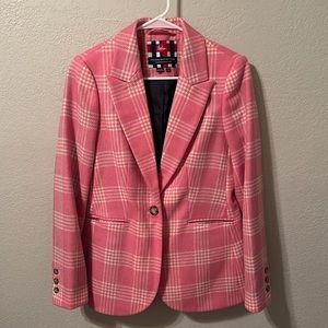 Boden Heritage British Tweed Pink Wool Plaid Blazer 6R